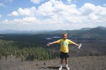 James at the peak.  Butte Lake (our campground) and the Fantastic Lava Beds in the background