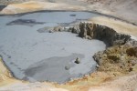 Boiling pond w/ a skin of pyrite (Fool's Gold)